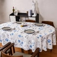 thumbnail image 2 of Blue Oval Tablecloth 60X84 Inch Green Floral Table Cloth Waterproof Spill-Proof & Oil-Proof Table Cover for Indoor Outdoor Party Decor, 2 of 6