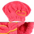 thumbnail image 2 of BIMZUC Fast Drying Bath Towel Cap Soft Coral Velvet Bowknot Shower Hat, Watermelon Red (8.8 inches / 22.5 cm), 2 of 8