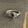 thumbnail image 2 of 925 Sterling Silver Ring For Womens, Genuine Garnet Ring Gemstone Unique Handcrafted Ring For Her, 2 of 6