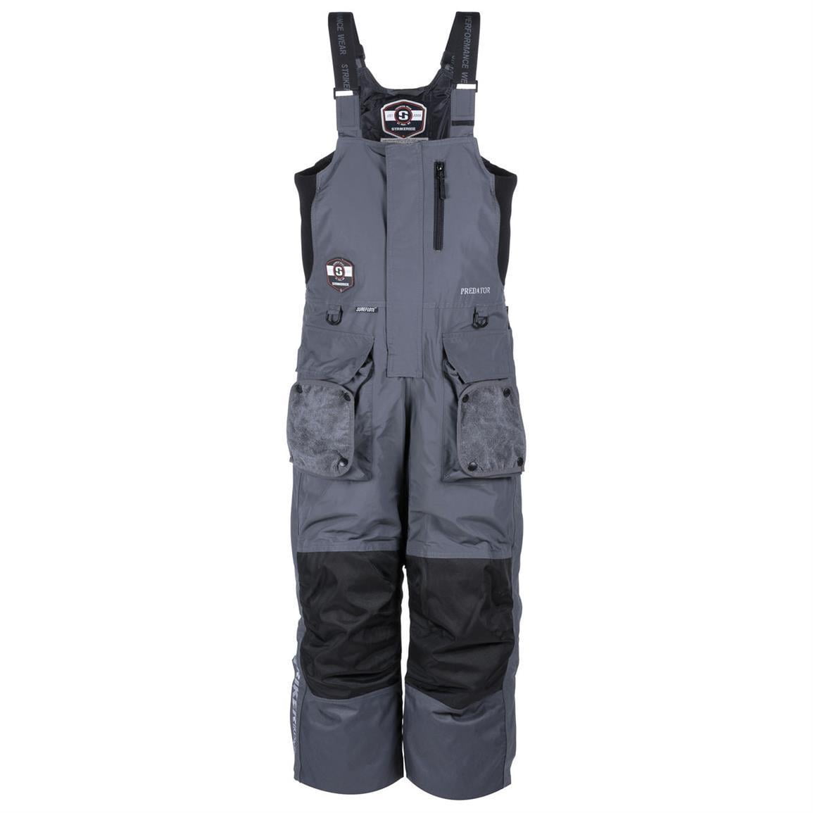 Striker Ice Mens Predator Floating Ice Fishing Bibs 4XLT Gray 215158T by