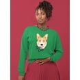 thumbnail image 2 of Stay Cute Happy Corgi Dog Sweatshirt Women -Image by Shutterstock, Female 5X-Large, 2 of 4