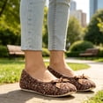 thumbnail image 6 of Knivor Fluffy Ballerina House Slippers for WomenTweed Bow Fleece Lined Non Slip Closed Back Flat Indoor Lounge Slippers, 6 of 9