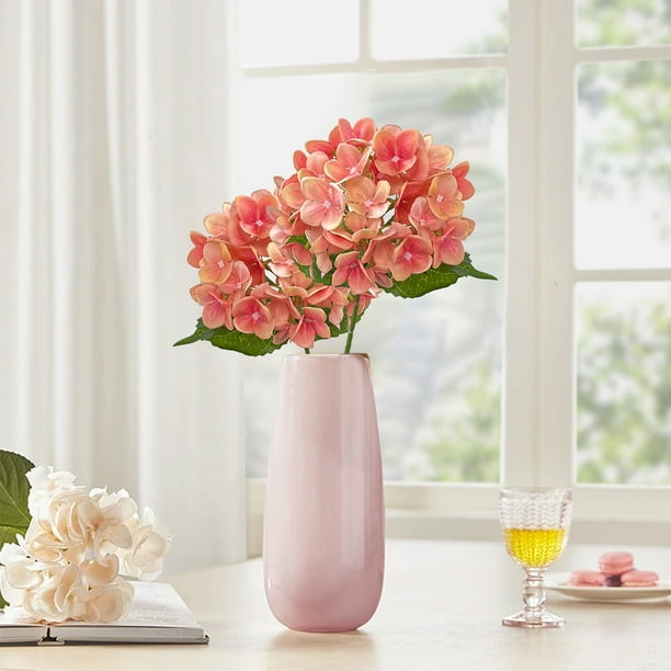 Tallo de flor de seda de hortensia artificial | Flor artificial de 54 pétalos para bodas y decoración del hogar | Manualidades y pintura al óleo | 18 x 45 cm