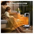 thumbnail image 3 of Electric Space Heater with Remote, 1500W Ceramic Heater Fan, Oscillating Portable Heater with Thermostat & Timer, 2-Level Adjustable Quiet Heater for Office, Bedroom, Indoor Use, 3 of 7
