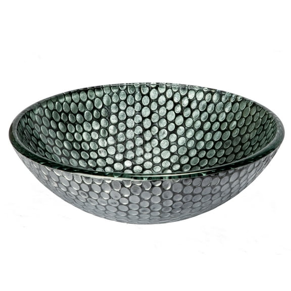 Silver Dots Glass Vessel Sink