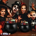 thumbnail image 3 of PMU 6pc-(8,6) Halloween Cauldron Pot Kettle, Black Plastic Witch Cauldron bowl, candy bucket, Indoor & Outdoor Decorations, 3 of 8