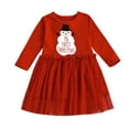 thumbnail image 2 of AURIGATE Baby Girl Clothes Skirt Toddler Baby Girls Christmas Snowman Tulle Princess Bubble Skirt Dress Outfits, 2 of 5