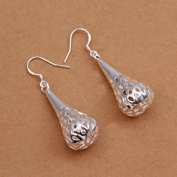 Sterling Silver Plated Drop Dangle Hook Earrings L22
