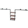 thumbnail image 5 of Rustic Clothing Rack, Garment Hanging Pipe, Industrial Pipe Clothing Rack with 3 Wood Shelf Brown, Black for Clothing Retail Store 86.61*37.40*10.63in, 5 of 12