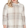 thumbnail image 4 of Alfred Dunner Womens Draped Cowl Neckline Plaid Knit Top, 4 of 4