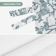 thumbnail image 6 of Teal Blue Green Tie Up Valance Curtains for Windows, Kitchen Curtains Window Shades, Vintage Farmhouse Boho Flower Leaf Light Filtering Roman Curtain Valances for Bedroom/Bathroom/Cafe 42"x12", 6 of 9