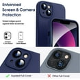 thumbnail image 2 of Liquid Silicone Case for iPhone 13 Mini - [Camera All-Round Protection] [Soft Microfiber Lining Anti-Scratch] 4 Layer Full Covered Shockproof Gel Rubber Phone Case Cover, 5.4", Navy Blue, 2 of 14