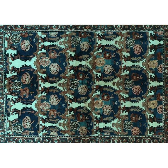 Ahgly Company Indoor Rectangle Persian Light Blue Traditional Area Rugs, 2' x 5'