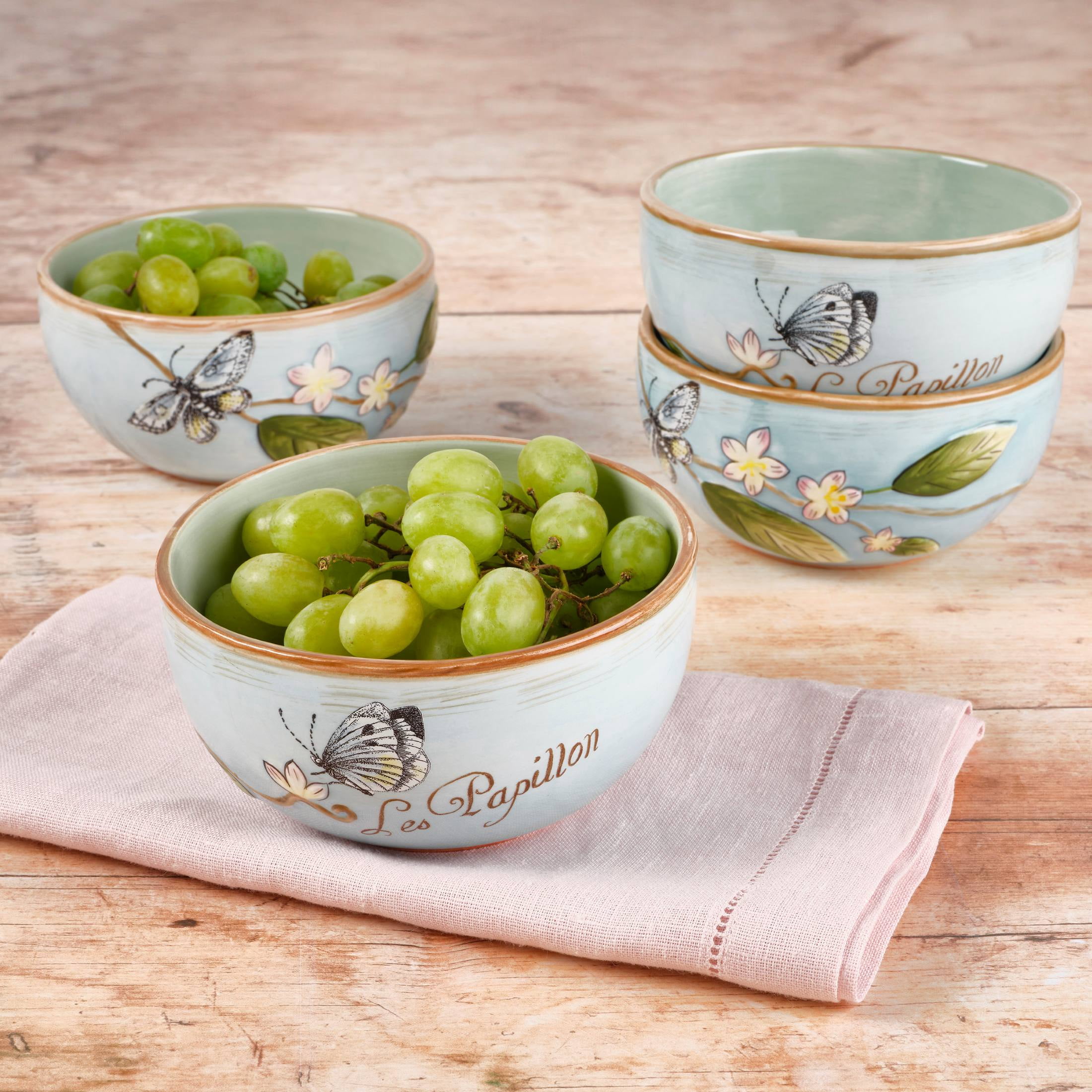 Fitz and Floyd Toulouse 19 oz Blue Earthenware Small Tableware Bowls (4 Count)