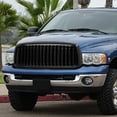 thumbnail image 5 of DNA Motoring GRF-OH-006-BK-2 For 2002 to 2005 Dodge Ram 1500 2500 3500 Glossy Black Badgeless Vertical Fence Style Front Hood Bumper Grille Grill 03 04, 5 of 5