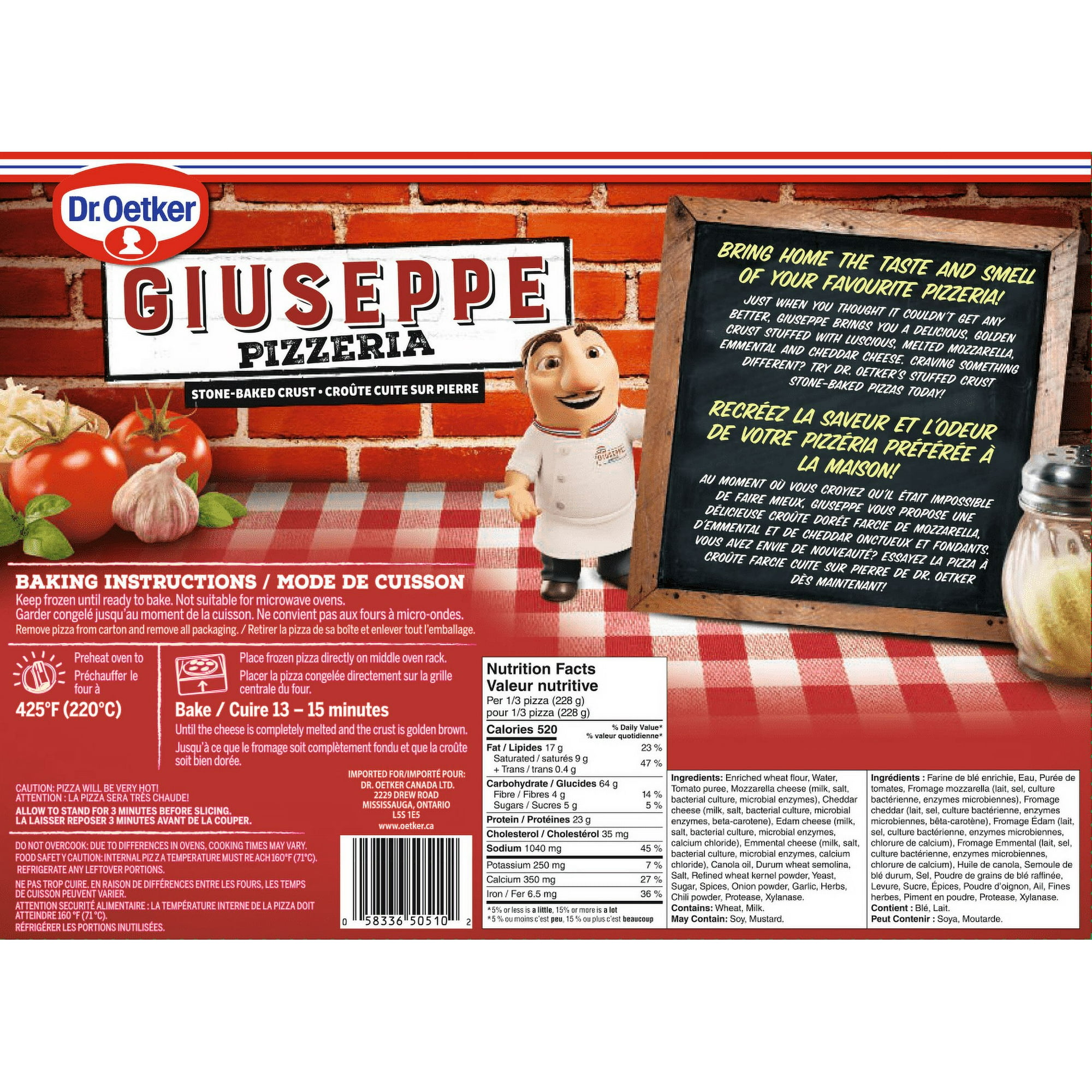 Dr. Oetker Giuseppe Stuffed Crust 4 Cheese Pizza, Gius Std