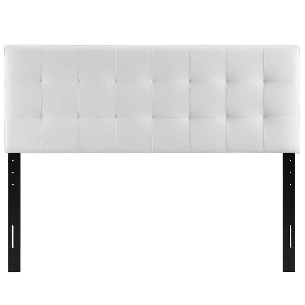 Modway Lily Queen Upholstered Faux Leather and Wood Headboard in White