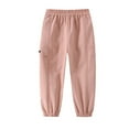 thumbnail image 5 of HOMADLES Boys Cargo Joggers Pants Fleece Stretch Elastic Waist Multiple Pockets Outdoor Hiking Casual, Jogger Pants Pink 6 T, 5 of 7