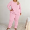 thumbnail image 7 of Matching Pajamas for Couples Fall Fashion Must Have Women Pajama Sets Crew Neck Cozy Women's Sleepwear Long Sleeve Shirts Womens Pjs Sets Pink, 7 of 7