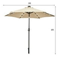 thumbnail image 3 of Costway Parasol de Marché pour Patio 9 Pieds à DEL Solaires, Inclinaison Réglable, Manivelle, Beige, 3 of 9