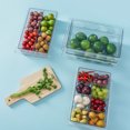 thumbnail image 3 of QPENWEI Bacs de Rangement pour Tiroir de Réfrigérateur, Pull Out avec Poignée, Boîte de Organiseur pour Support D'étagère de Frigo, Récipient Transparent pour Oufs et Fruits, 3 of 5