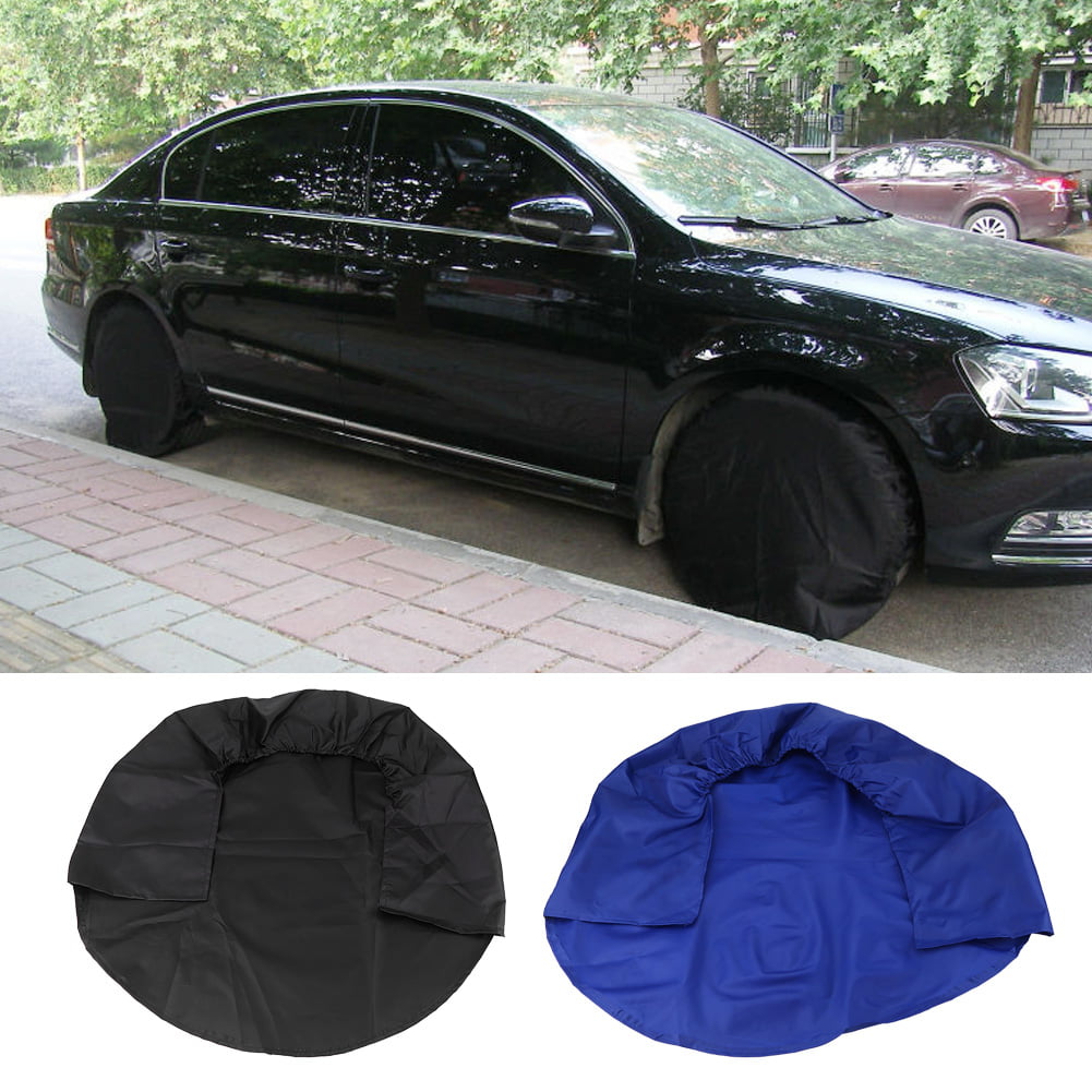 Camper Wheel Cover Truck Black 4pcs 32 Inch Wheel Tire Covers Wheel Protective Covers on RV Car Trailer or Other Car Models.