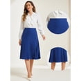 thumbnail image 2 of DARING DIVA Women's Side Zipper Flared Flowy A Line Midi Skirts XS Royal Blue, 2 of 5