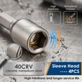 thumbnail image 3 of 4Pcs Nut Driver Sets 15/64 5/16 3/8 1/2inch Magnetic Nut Driver with 1/4inch Hex Shank Chrome Vanadium Steel Drill Socket Set for Electric Drill, 3 of 11
