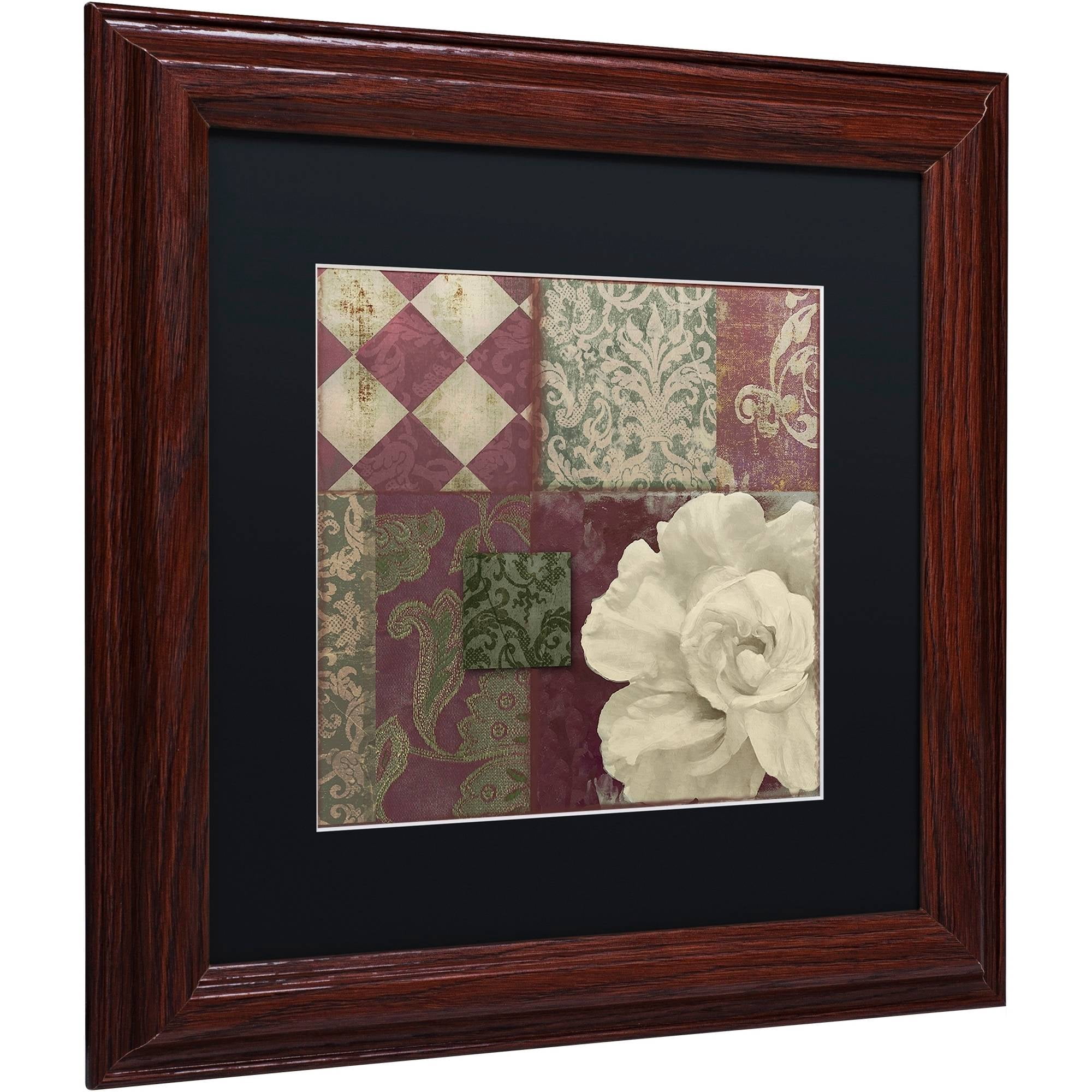Trademark Fine Art "Patch Work Brocade II" Canvas Art by Color Bakery Black Matte, Wood Frame