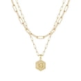 thumbnail image 1 of Kcodviy 26 Collier Hexagone initial Collier Délicat pour Femmes pour Femmes Colliers pour Chaîne de Collier pour Femmes A Z 26 Colliers en Cristal Alphabet initial Colliers en Or pour Femmes, 1 of 4