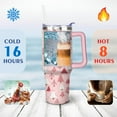 thumbnail image 4 of Pink Gradient Christmas Tree 40 Oz Tumbler with Handle Lid and Straw Stainless Steel Double Walled Vacuum Insulated Cup Merry Christmas Gifts Tumbler for Women Men Friends Outdoor Indoor, 4 of 6