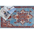 thumbnail image 3 of Ambient Rugs Bohemian Rug - 5 ft. x 8 ft., Light Blue, Indoor Area Rug with Bordered Design, Jute Backing, 3 of 7