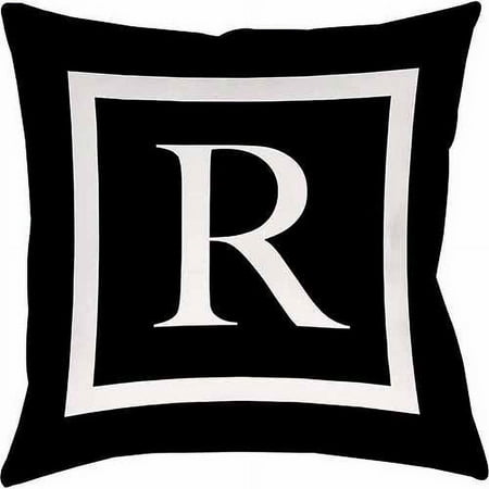 IDG Classic Block Monogram Decorative Pillow - Black