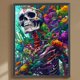 thumbnail image 1 of Cuadros Decorativos Pintura de diamante 5D DIY Taladro redondo completo Esqueleto Abandonando Carne Kit Decoración para el hogar Wdftyju embutido en tela, 1 of 7