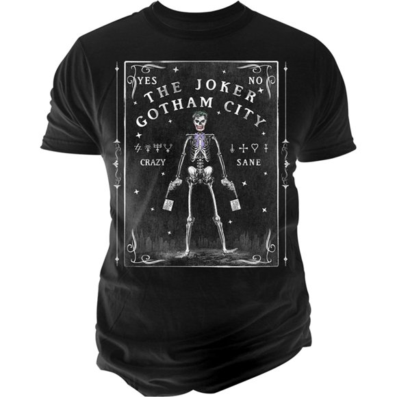 Camiseta gráfica para hombre Changes diseño de Tarot de esqueleto de Joker color negro pequeña