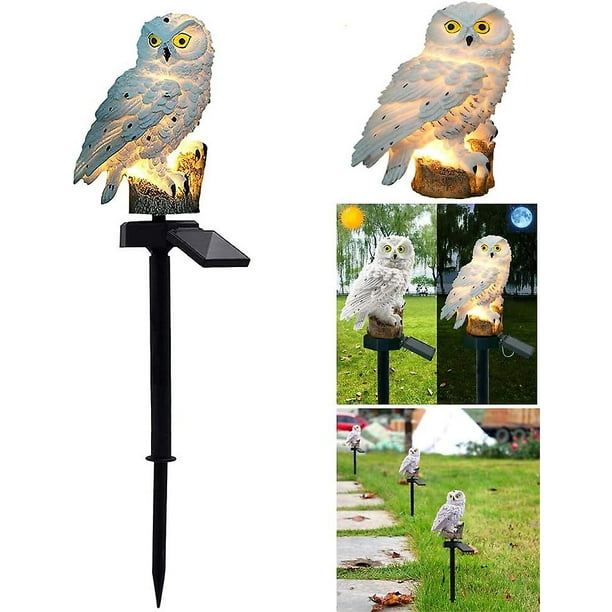 Solar Lawn Lamp, Garden Decoration Lamp Outdoor Solar Light Waterproof Path Lawn Yard Garden Lamps Owl Design (White)