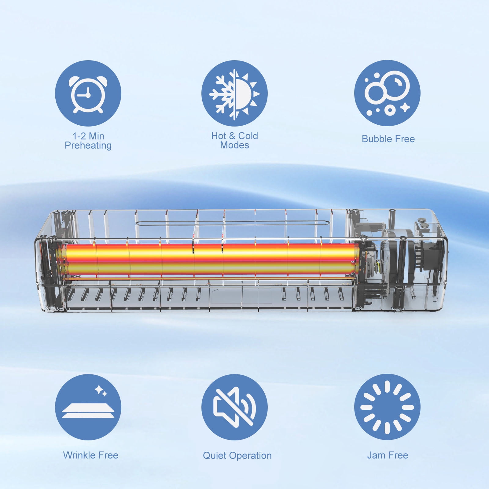 Laminator Machine, 9 Inch with 10 A4 Sheets Thermal, Ture Mini Size, Hot and Cold Dual Modes, Fast Warm Up（Black）