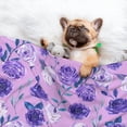 thumbnail image 3 of Yiaed Violet Print Dog Blankets-Cat Blanket Washable for Couch Protection,Puppy Blanket, Soft Plush Reversible Throw Furniture Protector-Large, 3 of 8