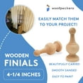 thumbnail image 6 of Unfinished Wood Finials Decorative, 4-1/4 inch, for Bed Post Finial, Curtain Rod Finials, Flagpole Topper, and Crafts, Pack of 12 Large Craft Finials, by Woodpeckers, 6 of 8