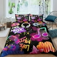 thumbnail image 4 of Housse de Couette Rock Musique Très Grand Ensemble de Literie Jazz Musique pour Adolescents Housse de Couette Graffiti Hip Hop Notes de Musique Polyester, 4 of 7