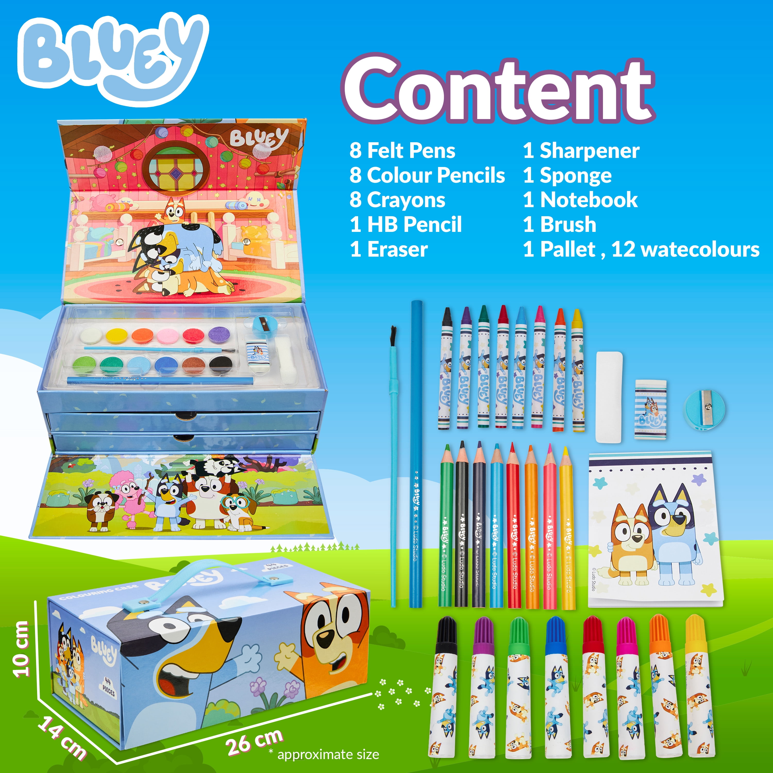 Colouring Case 44 Pieces Creative Set Arts & Crafts