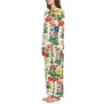 thumbnail image 2 of FORMRS Womens Pajama Set Long Sleeve Top and Pants with Pockets Soft Comfy Lounge Sleepwear, Sizes S-2XL, Colorful Flowers Pattern, 2 of 7
