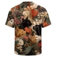 thumbnail image 6 of Uwinwear Linen Cotton Short Sleeve For Men Button Up V Neck Shirts Lightweight Printed Tops Hawaiian Summer Beach Casual Shirts Breathable Casual Wear,Orange,XL, 6 of 8