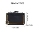 thumbnail image 3 of MFFOR Leather Coin Purse Slim Travel Change Wallet with Keychain, Black, 3 of 9