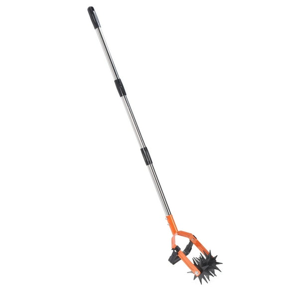 Garden Weasel Rotaration Cultivator Hand Tiller Stainless Steel Garden Cultivator Tool Adjustable Handle Garden Soil Loosener with Weeding Blade for Soil Mixing