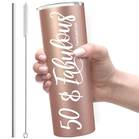 50 & Fabulous 20oz Stainless Steel Tumbler 1972 Happy 50th Birthday Gifts For Women Turning 50, 50th Birthday Decorations Women, Funny 50th Birthday Gifts For Women 1972, 50th Birthday Gift Ideas