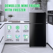 DEMULLER 2.4 Cu.ft Mini Refrigerator Small Fridge with Freezer Double Door Fridge Black New