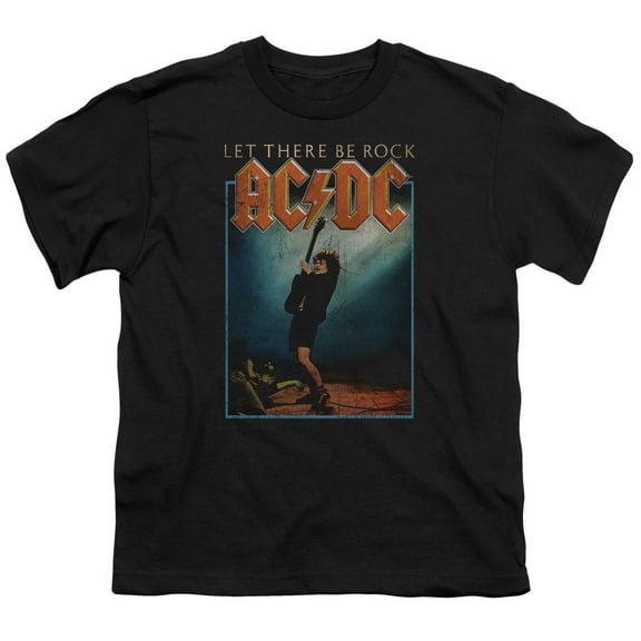 Trevco ACDC110-YT-4 ACDC Let There Be Rock-S by S Youth Short Sleeve Shirt, Black - Extra Large