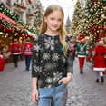 thumbnail image 7 of YUNAFFT Girls Christmas Print Casual 3/4 Sleeve Round-Neck Blouses & Shirts Cotton-Like Comfort Fit Elastic 4-14Y, 7 of 7