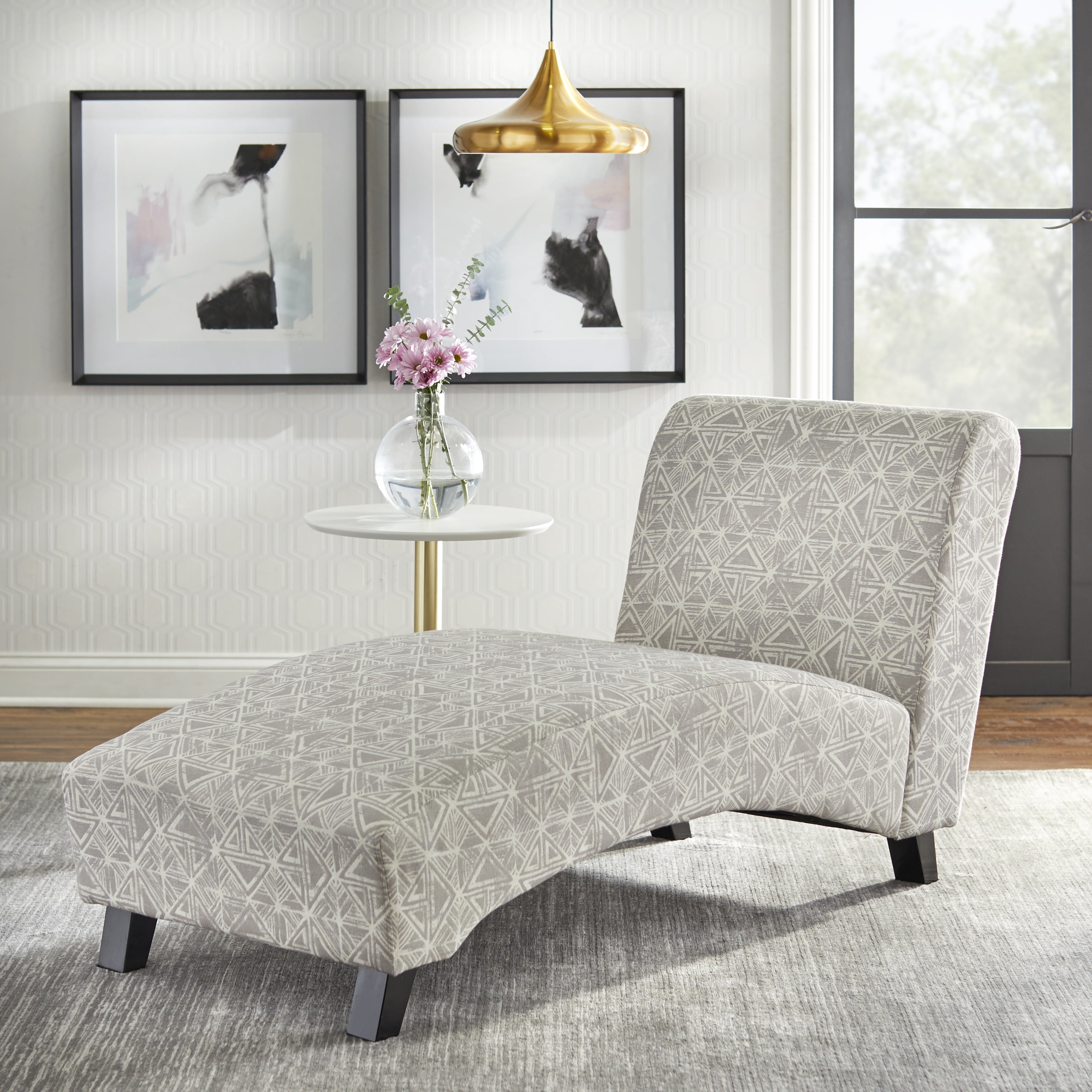 Tms Simmons Chaise Lounge Chair Light Gray Print Walmart Com Walmart Com